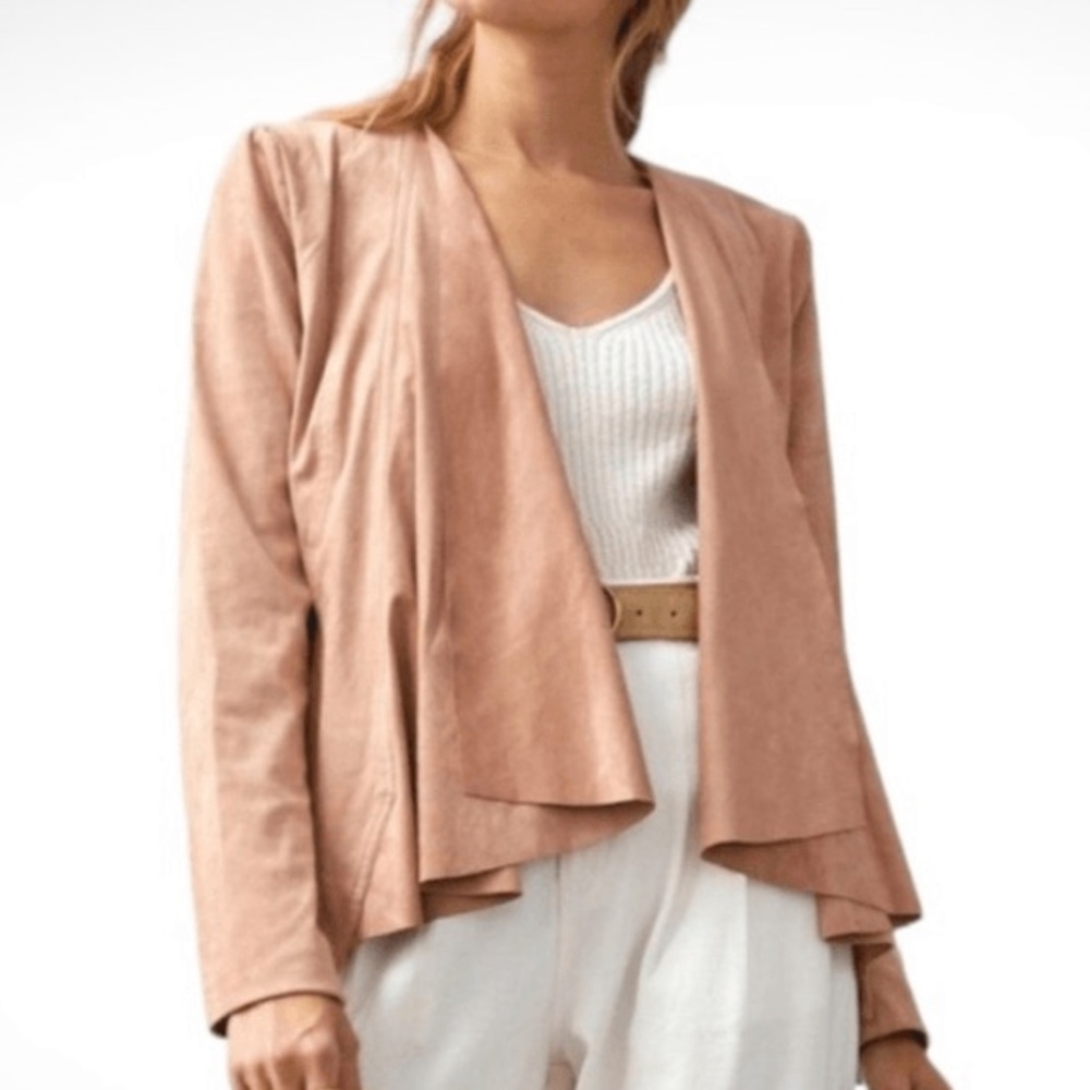 Anthropologie Hutch Vegan Suede Waterfall Jacket / Open Blazer Size Small